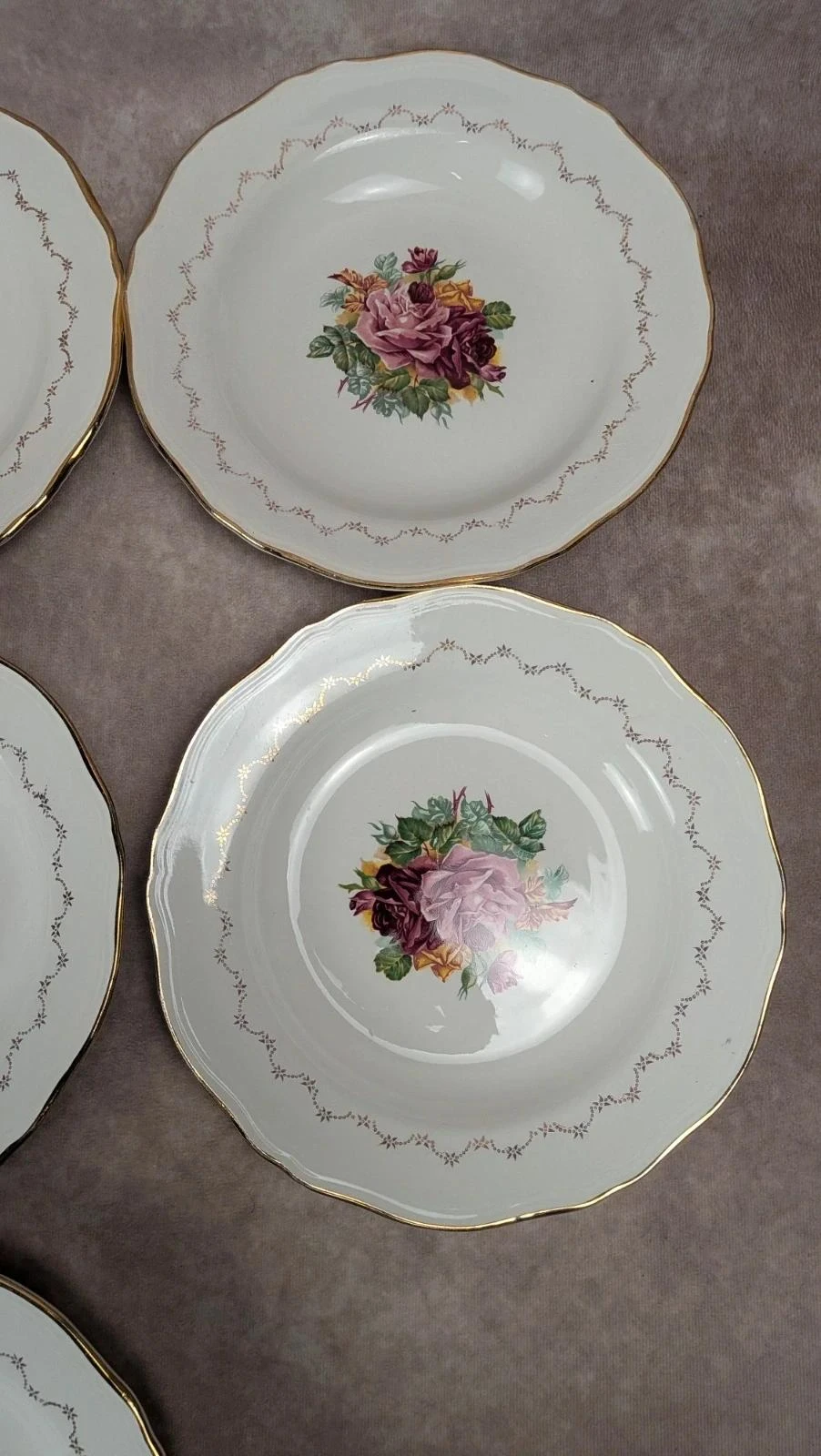 Lot de 7 assiettes creuses antigas L’amandinoise – Faiência floral – photo 6